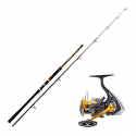 Ensemble kit canne et moulinet peche surfcasting