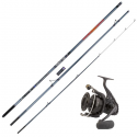 Kit combo rod and reel for surfcasting fishing shore angling