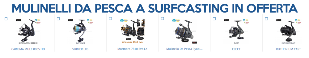 Mulinelli da pesca a surfcasting in offerta